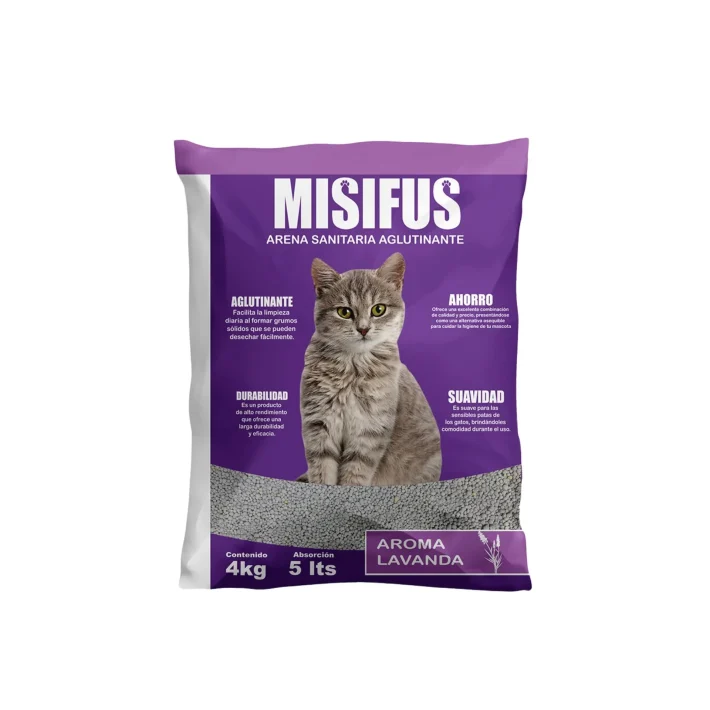 Arena Misifus Aglutinante Lavanda 20 Kg